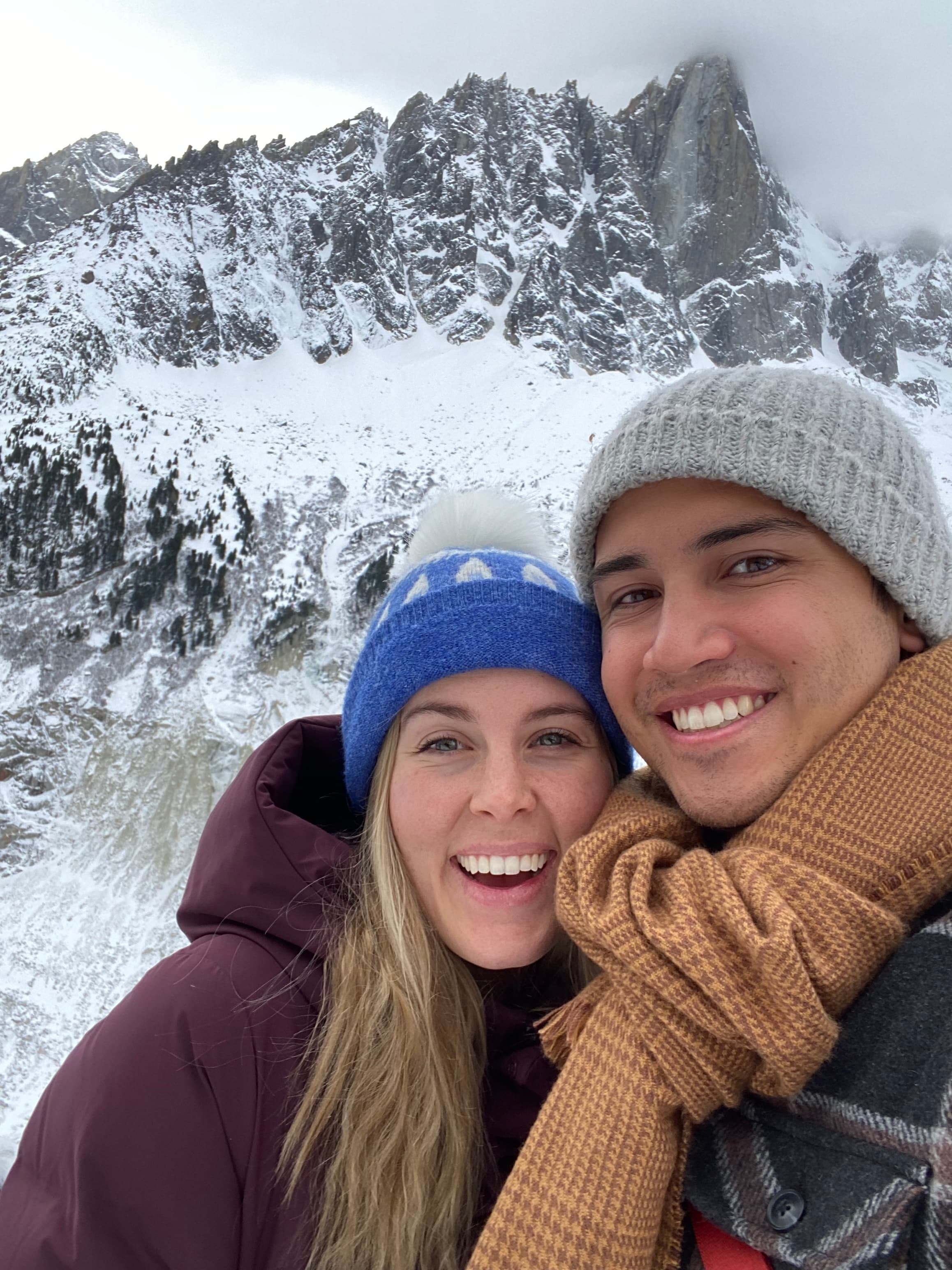 A picture of Phoebe and me in Chamonix